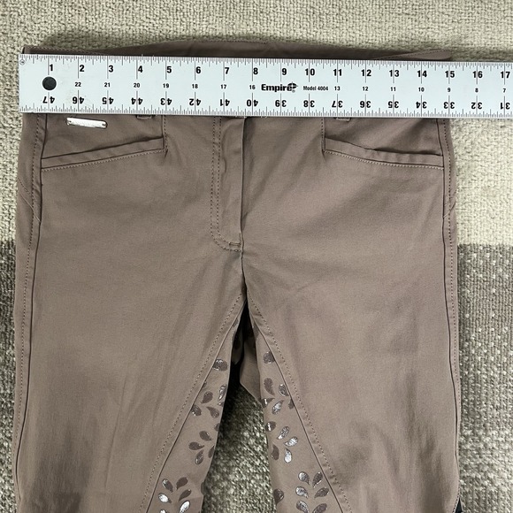 Equiline Breeches Women's Size IT46 Brown Knee Grip Floral‎ Equestrian - Picture 5 of 8